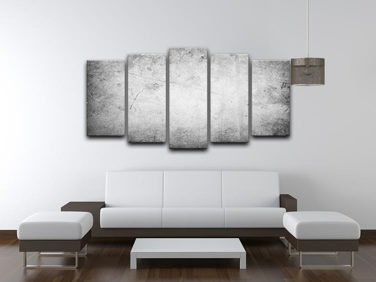 Closeup of textured grey wall 5 Split Panel Canvas - Canvas Art Rocks - 3