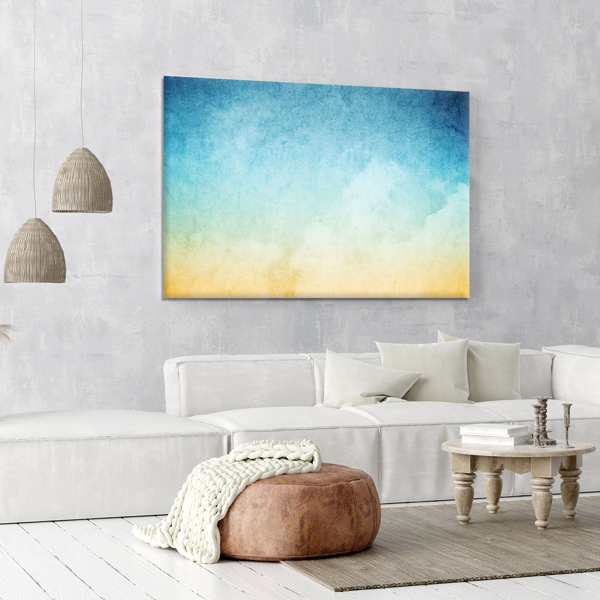 Cloudscape with grunge Canvas Print or Poster - Canvas Art Rocks - 6