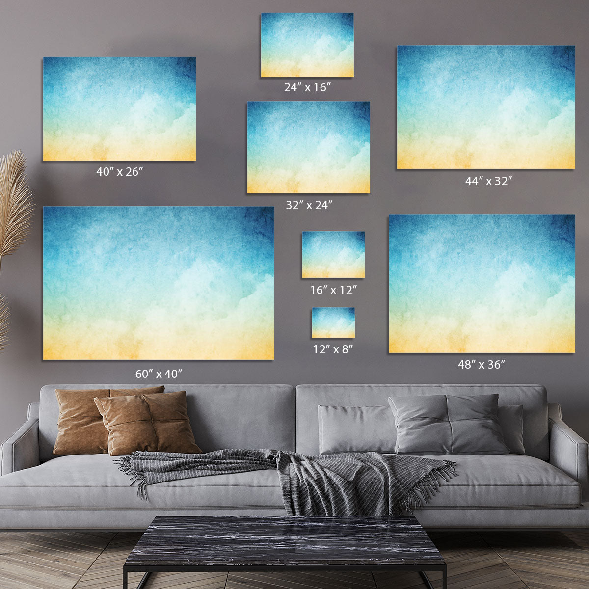 Cloudscape with grunge Canvas Print or Poster - Canvas Art Rocks - 7