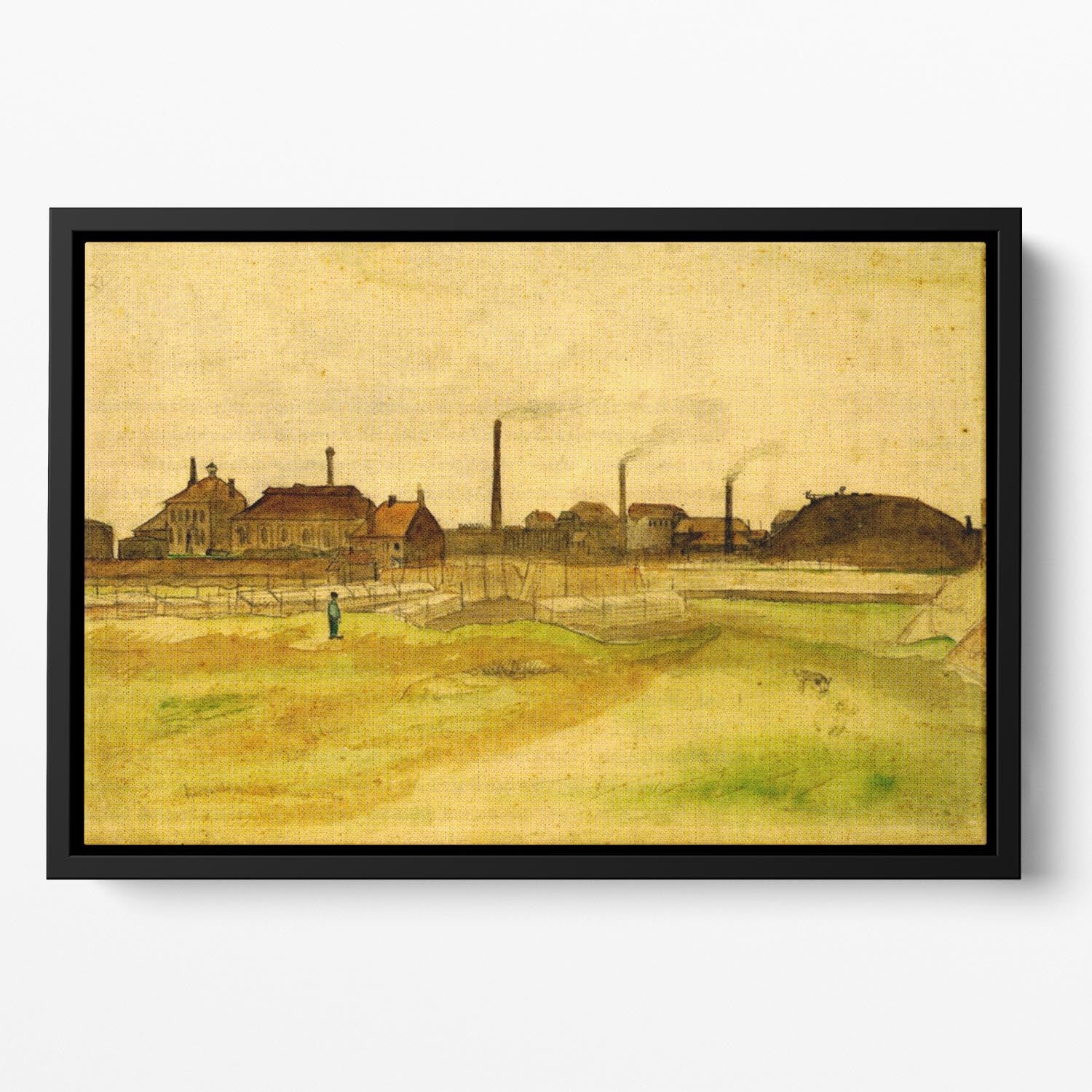 Coalmine in the Borinage by Van Gogh Floating Framed Canvas