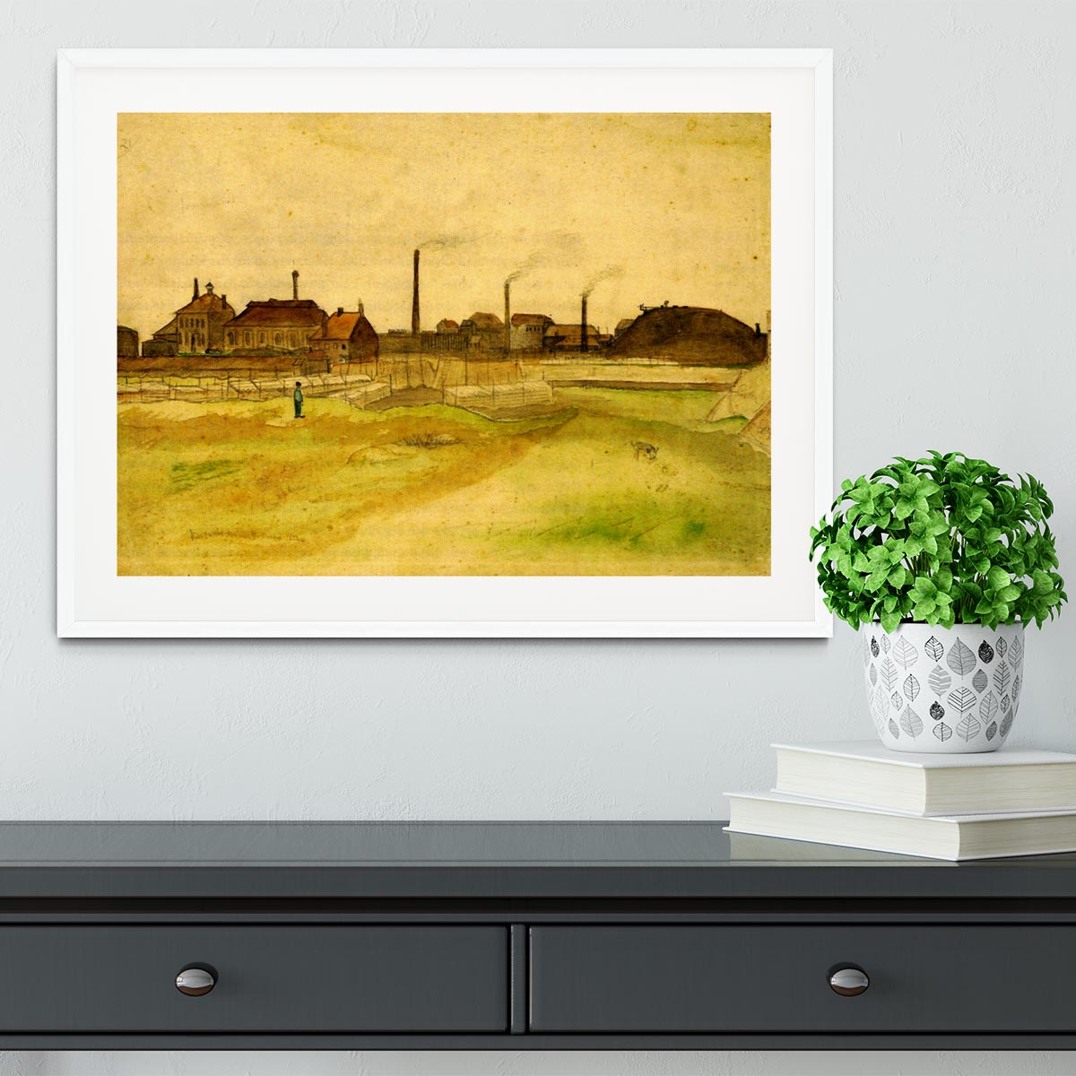 Coalmine in the Borinage by Van Gogh Framed Print - Canvas Art Rocks - 5