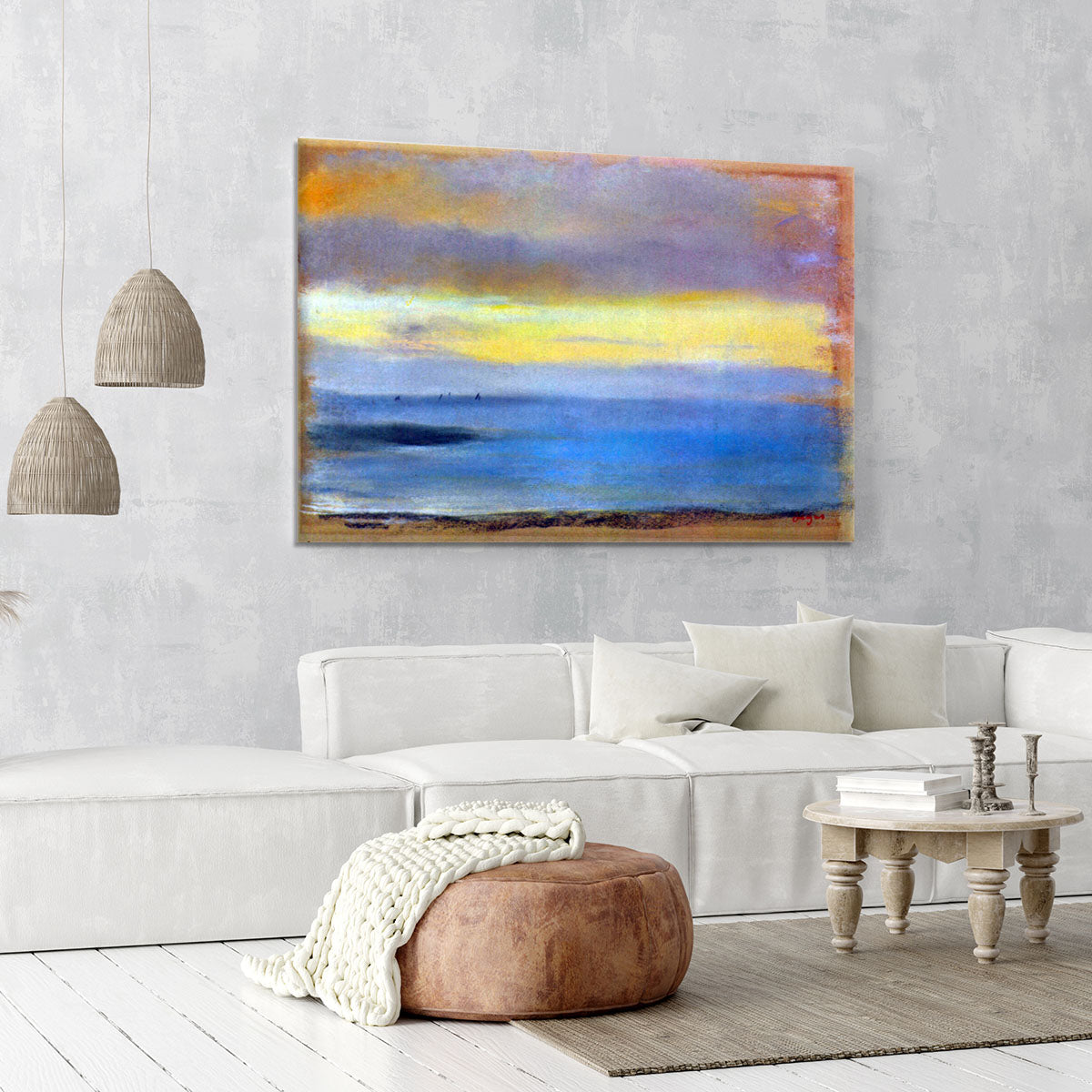 Coastal strip at sunset by Degas Canvas Print or Poster - Canvas Art Rocks - 6