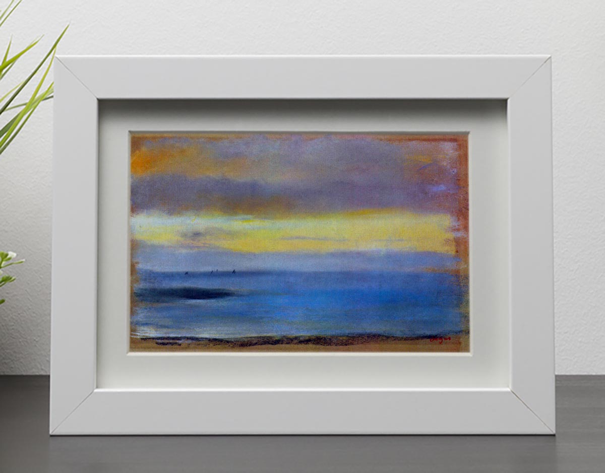 Coastal strip at sunset by Degas Framed Print - Canvas Art Rocks - 3