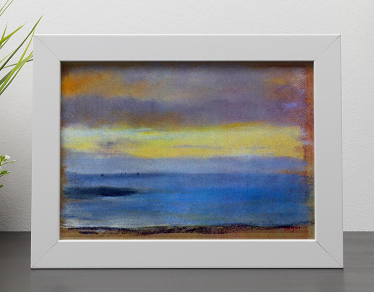 Coastal strip at sunset by Degas Framed Print - Canvas Art Rocks - 4