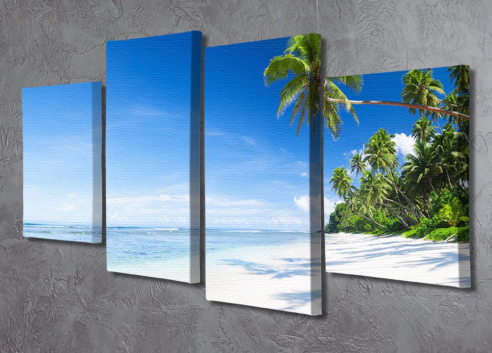 Coastline and Palm Tree 4 Split Panel Canvas - Canvas Art Rocks - 2