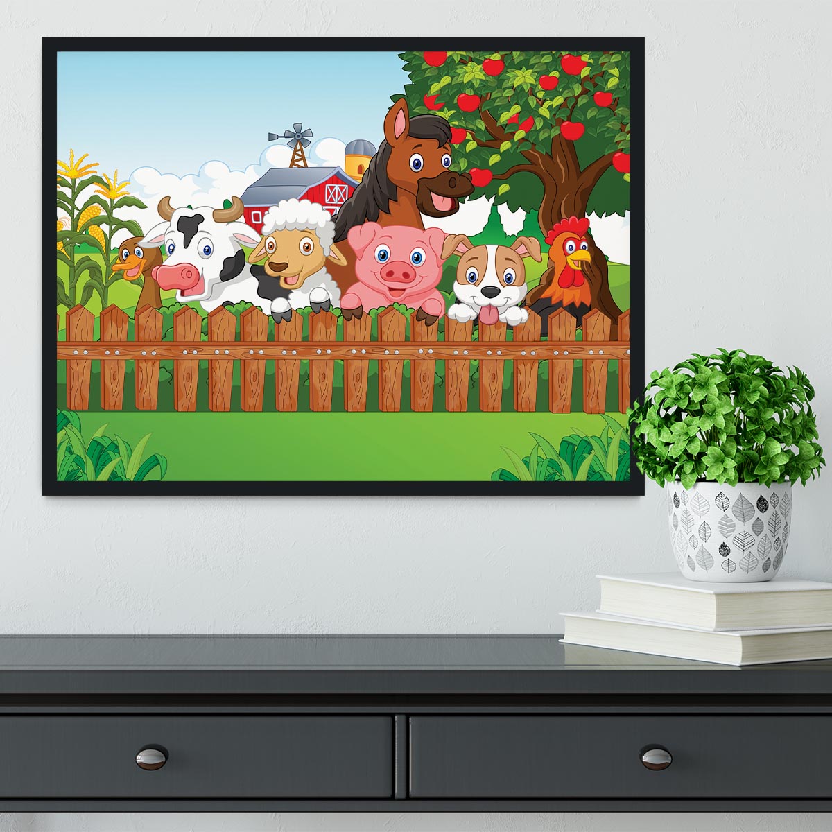 Collection farm animals Framed Print - Canvas Art Rocks - 2