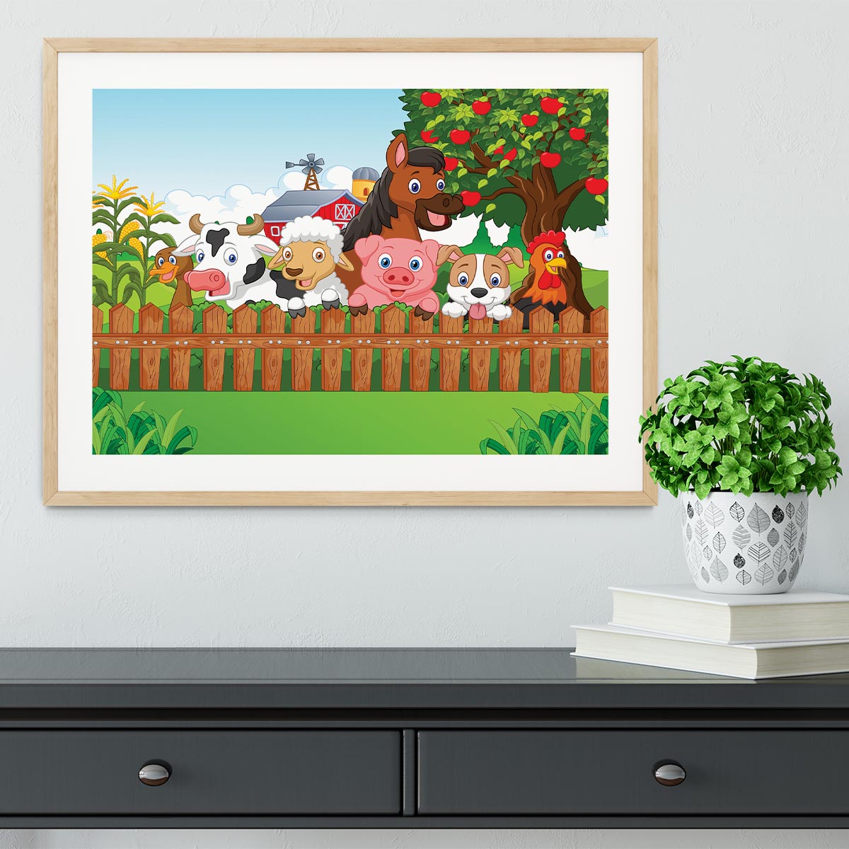 Collection farm animals Framed Print - Canvas Art Rocks - 3