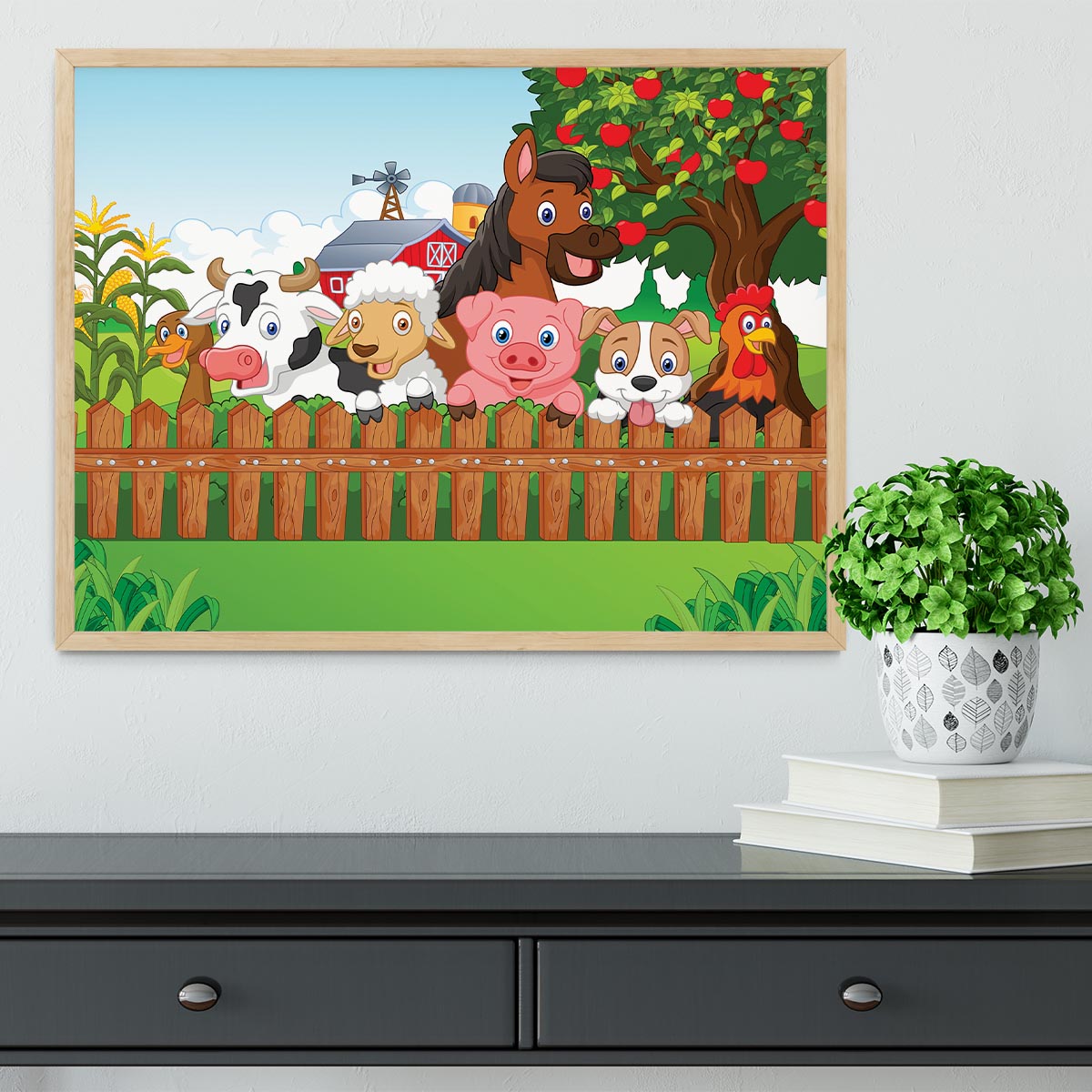 Collection farm animals Framed Print - Canvas Art Rocks - 4