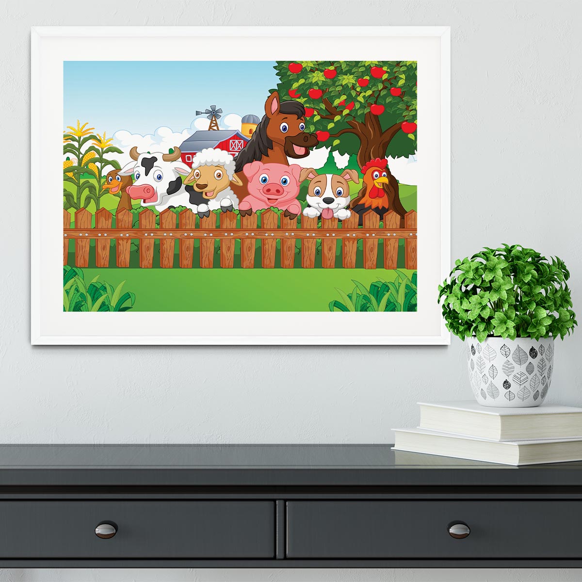 Collection farm animals Framed Print - Canvas Art Rocks - 5