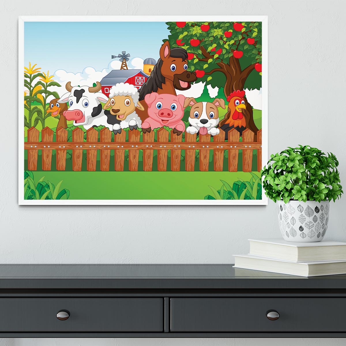 Collection farm animals Framed Print - Canvas Art Rocks -6