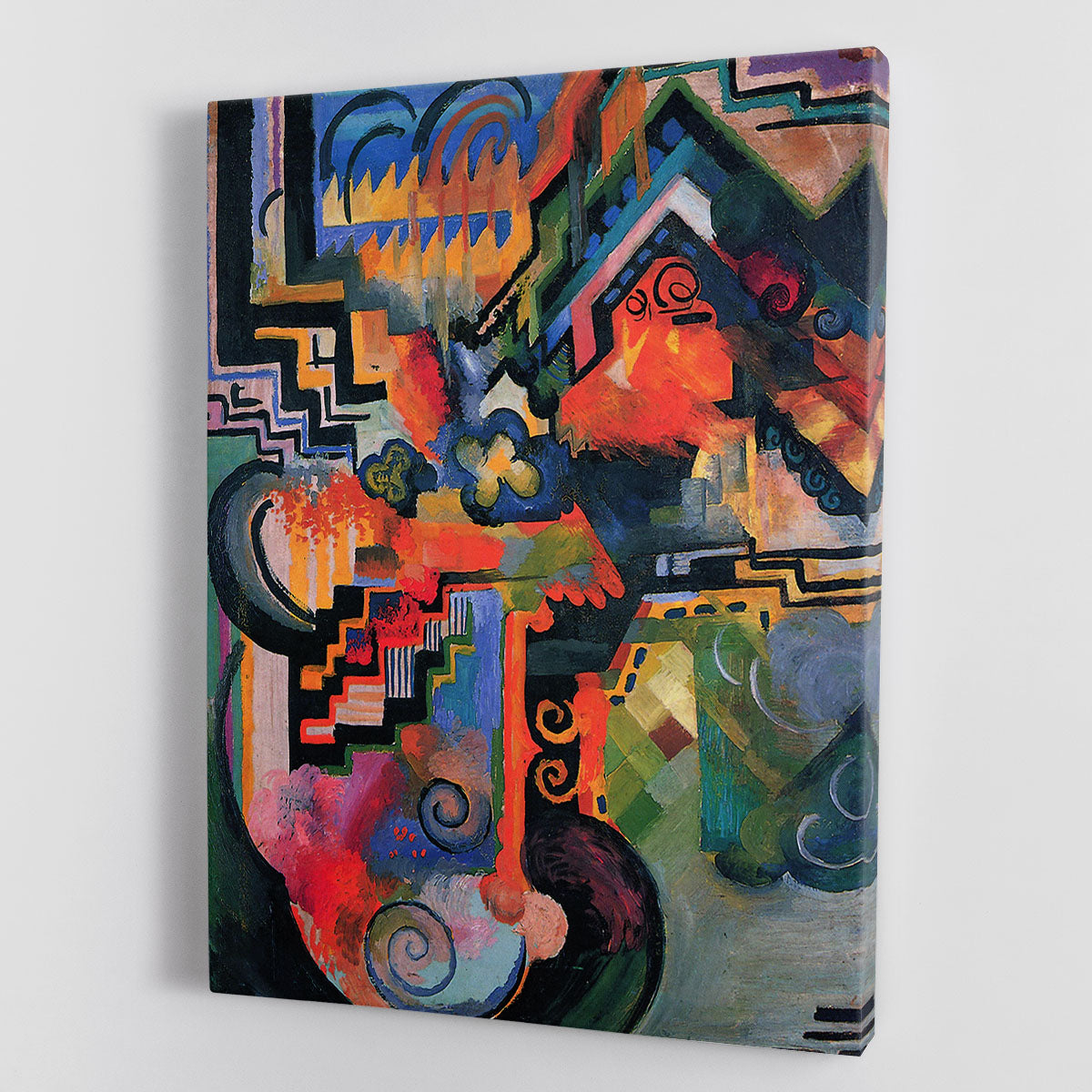 Colored composition Hommage o Sebastin Johann Bach by Macke Canvas Print or Poster - Canvas Art Rocks - 1