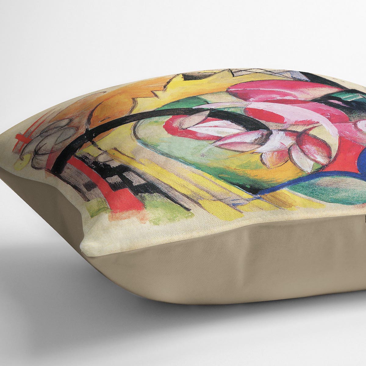 Colored flowers by Franz Marc Cushion