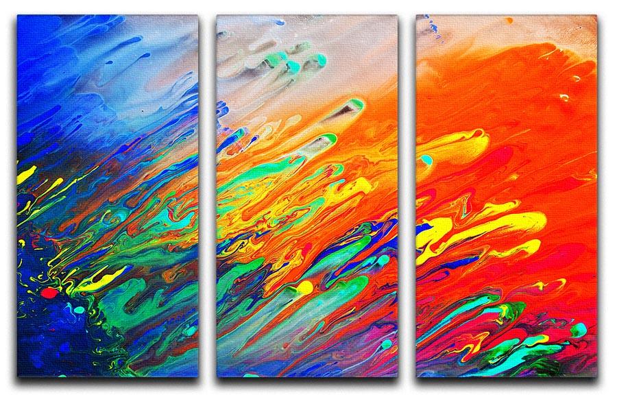 Colorful abstract acrylic painting 3 Split Panel Canvas Print - Canvas Art Rocks - 1