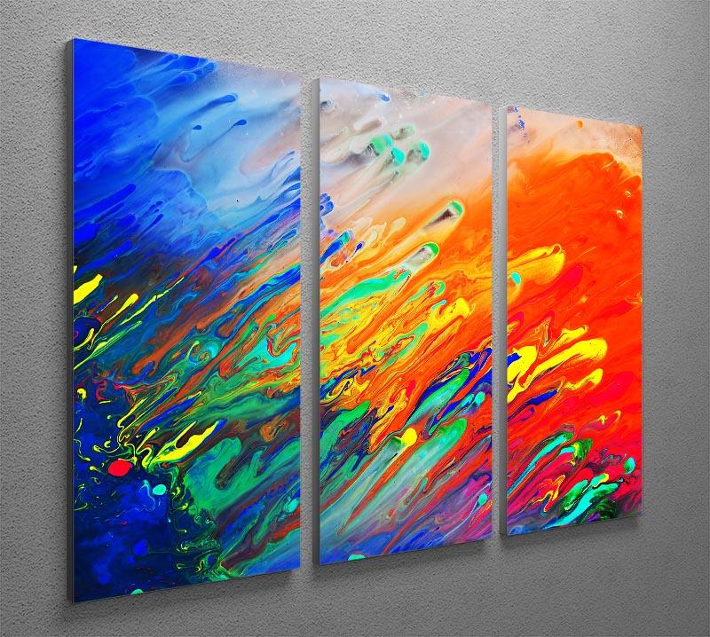 Colorful abstract acrylic painting 3 Split Panel Canvas Print - Canvas Art Rocks - 2