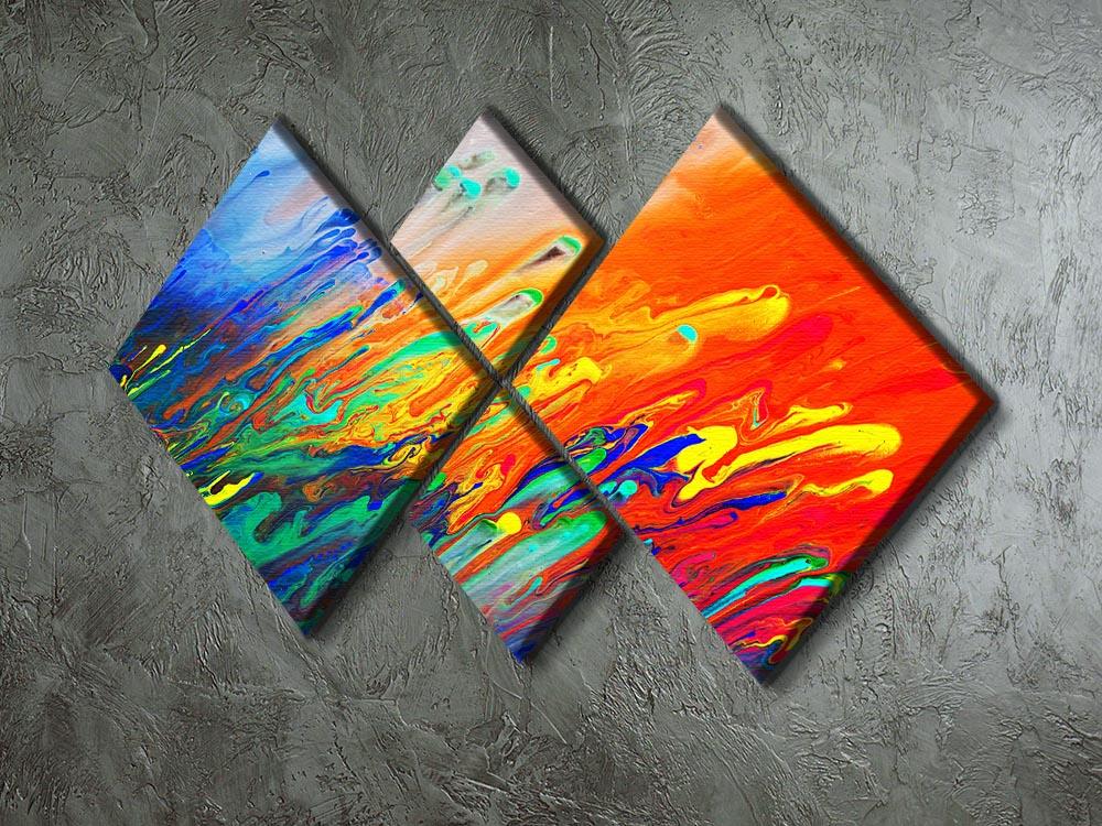 Colorful abstract acrylic painting 4 Square Multi Panel Canvas  - Canvas Art Rocks - 2