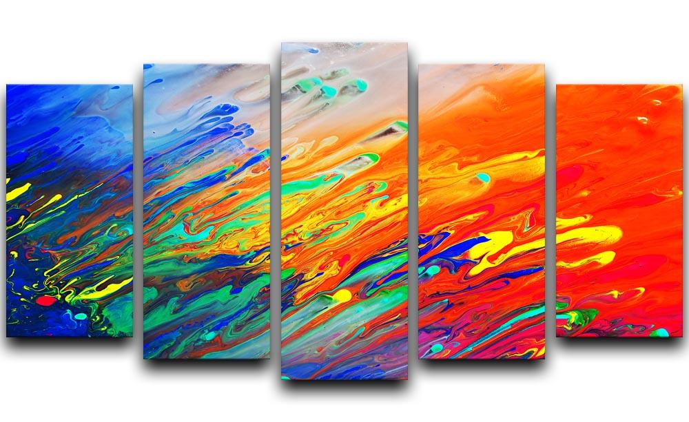 Colorful abstract acrylic painting 5 Split Panel Canvas  - Canvas Art Rocks - 1