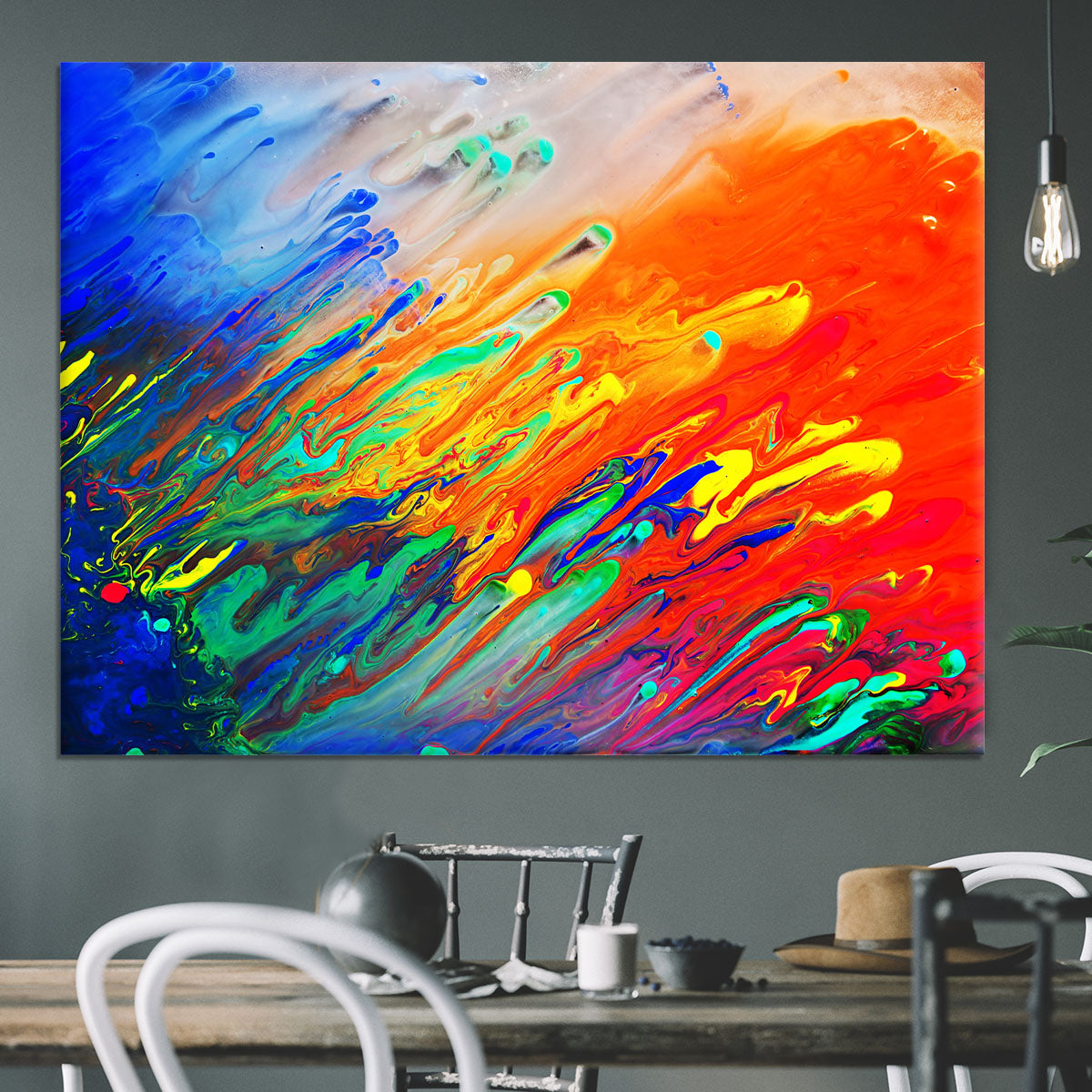 Colorful abstract acrylic painting Canvas Print or Poster - Canvas Art Rocks - 3