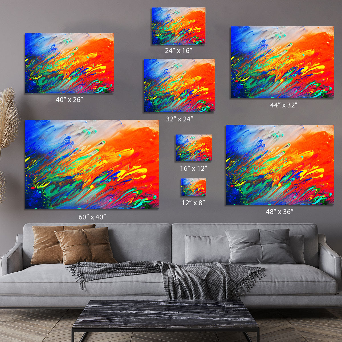 Colorful abstract acrylic painting Canvas Print or Poster - Canvas Art Rocks - 7