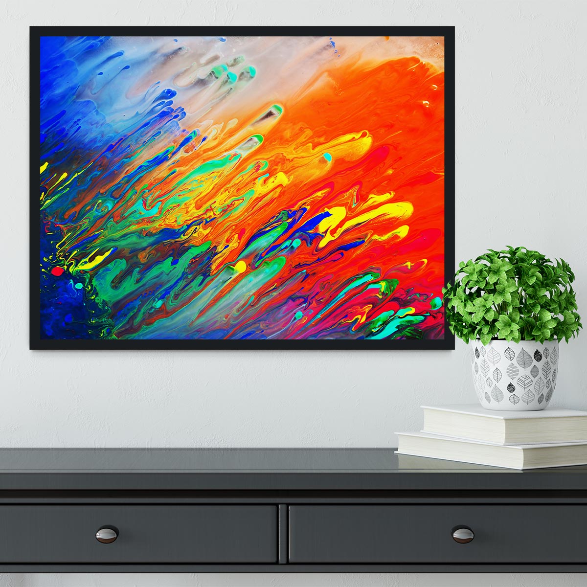 Colorful abstract acrylic painting Framed Print - Canvas Art Rocks - 2
