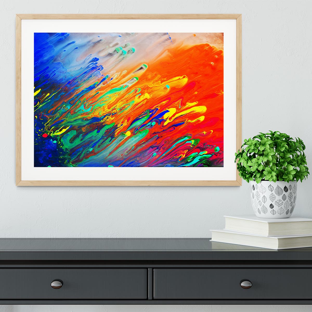 Colorful abstract acrylic painting Framed Print - Canvas Art Rocks - 3