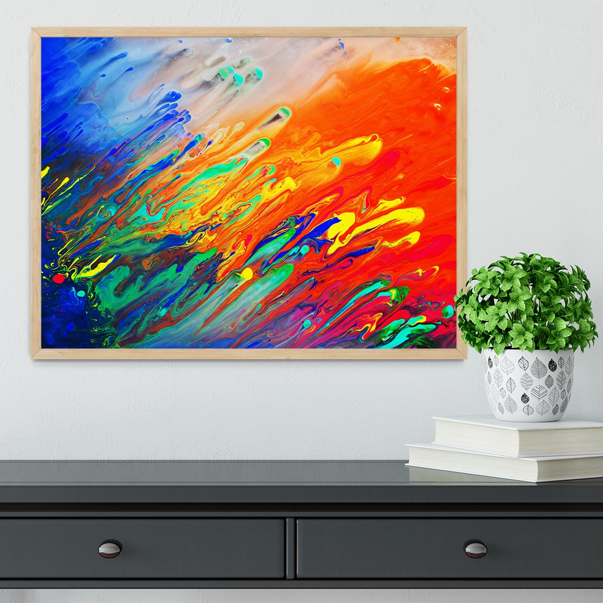 Colorful abstract acrylic painting Framed Print - Canvas Art Rocks - 4
