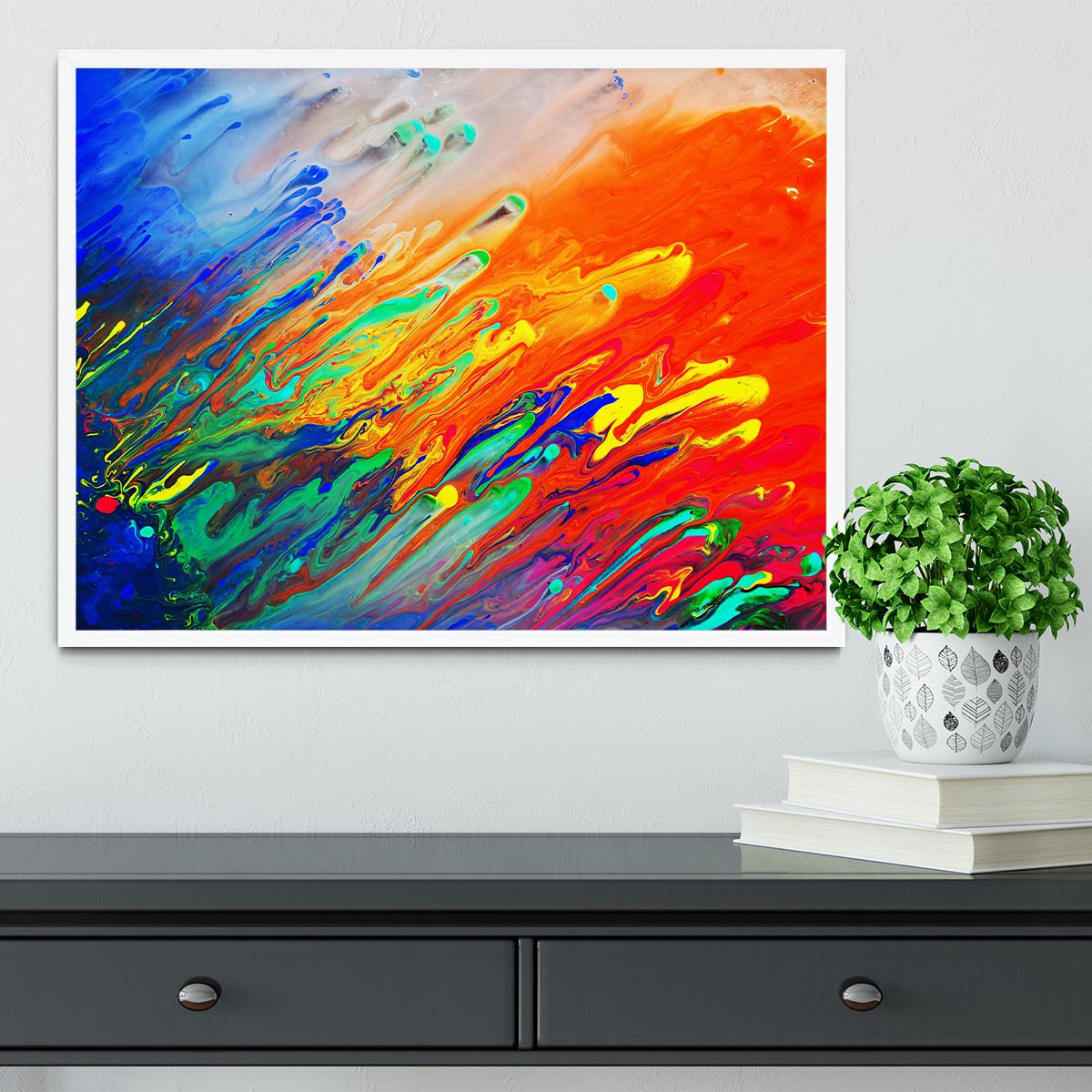 Colorful abstract acrylic painting Framed Print - Canvas Art Rocks -6