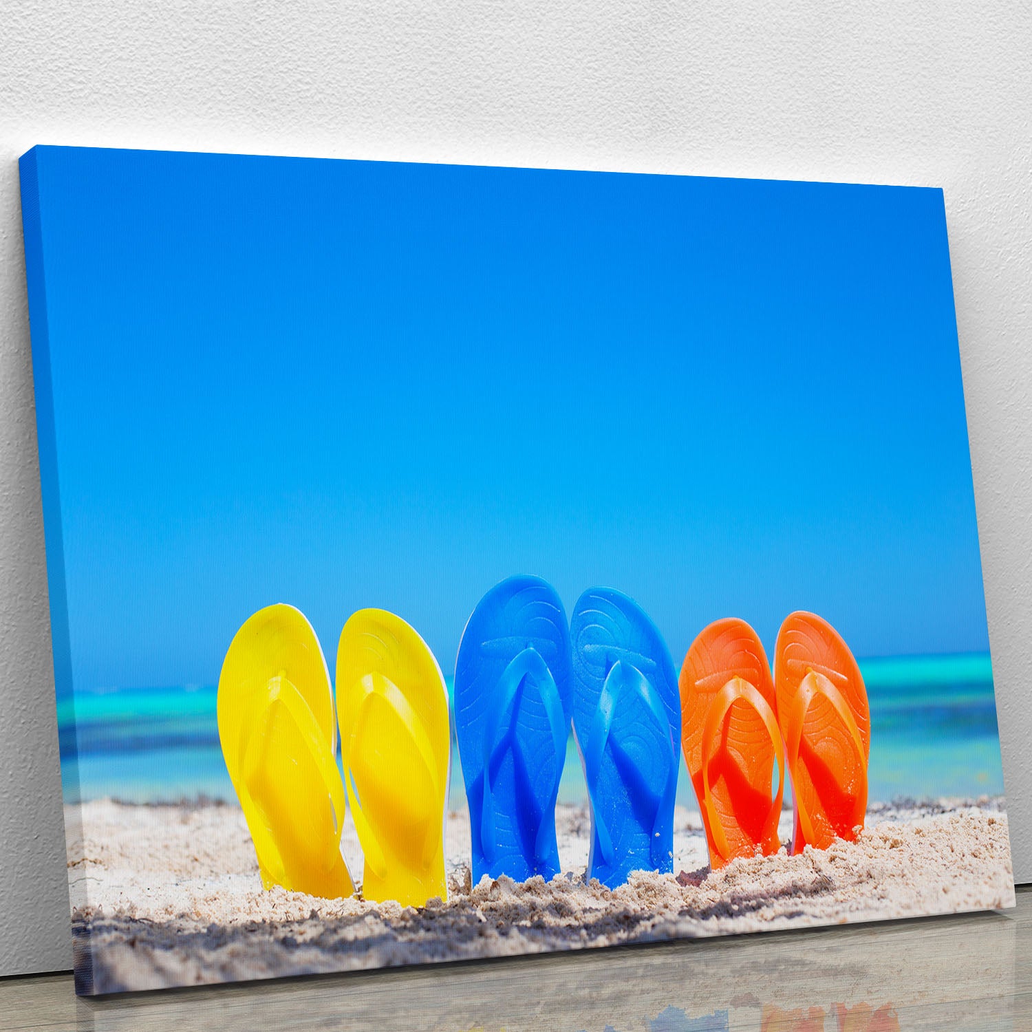 Colorful beach flip flops Canvas Print or Poster - Canvas Art Rocks - 1
