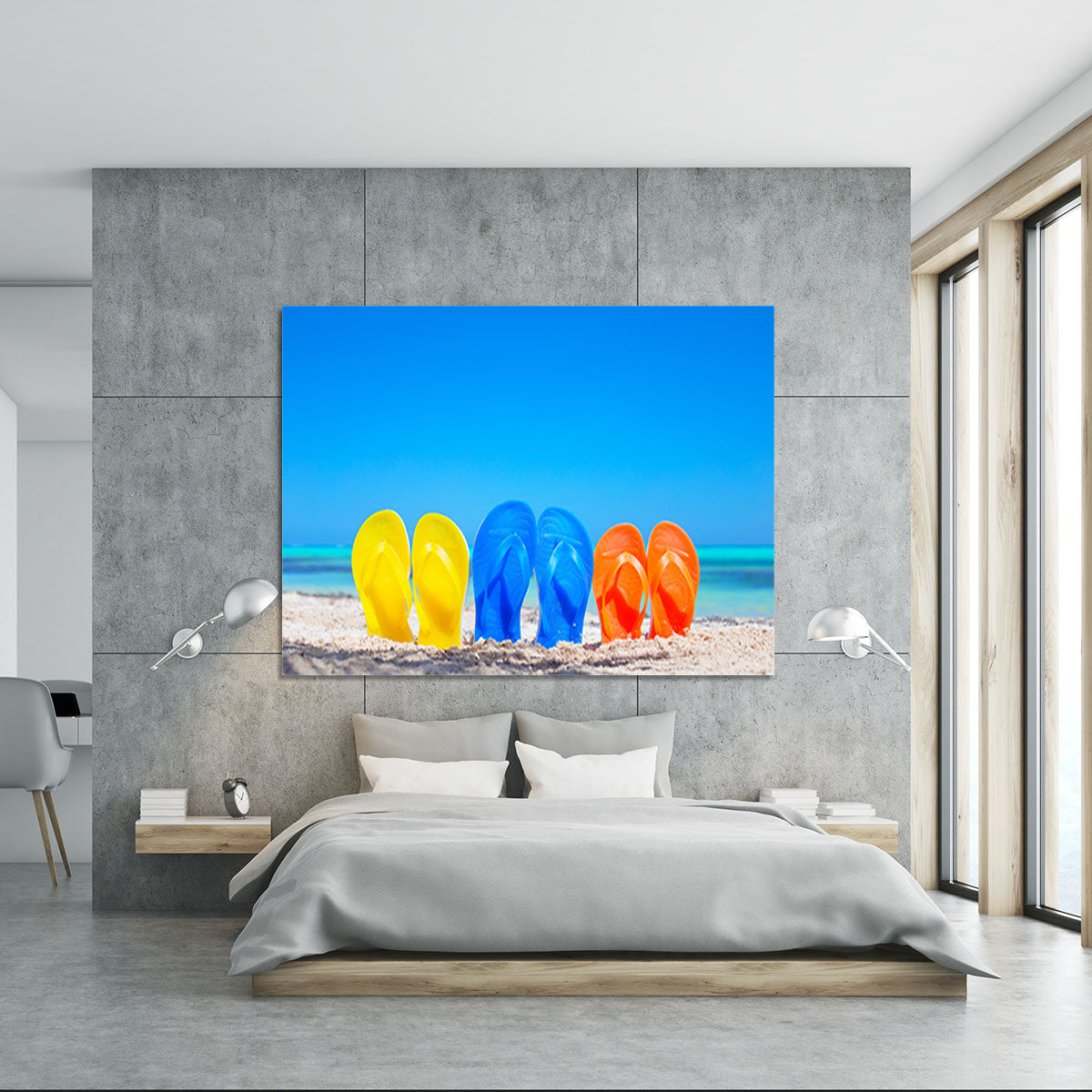 Colorful beach flip flops Canvas Print or Poster - Canvas Art Rocks - 5