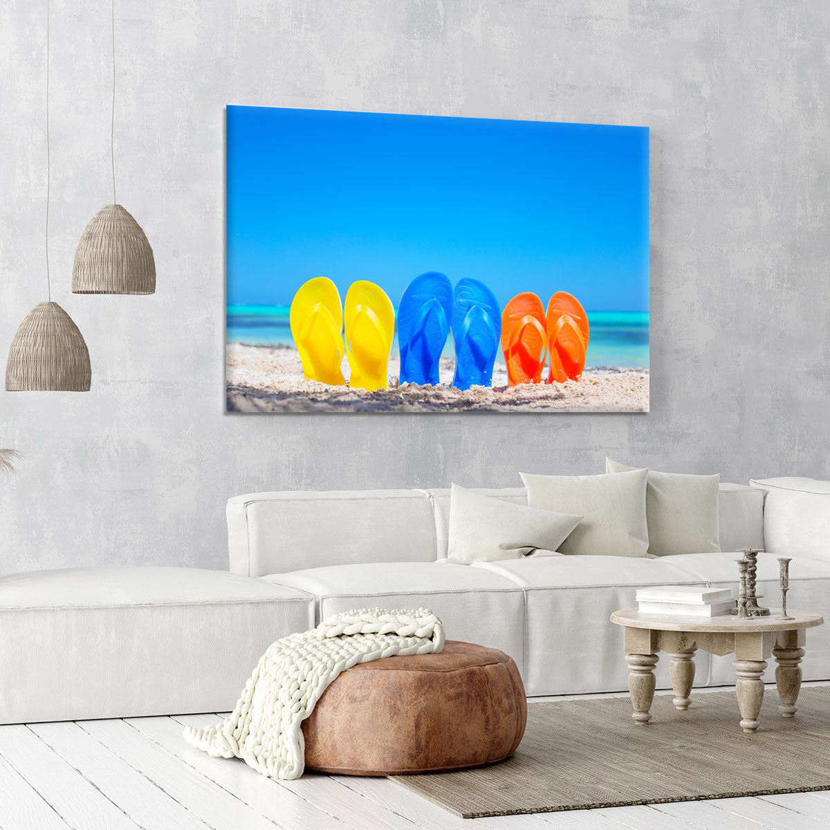 Colorful beach flip flops Canvas Print or Poster - Canvas Art Rocks - 6