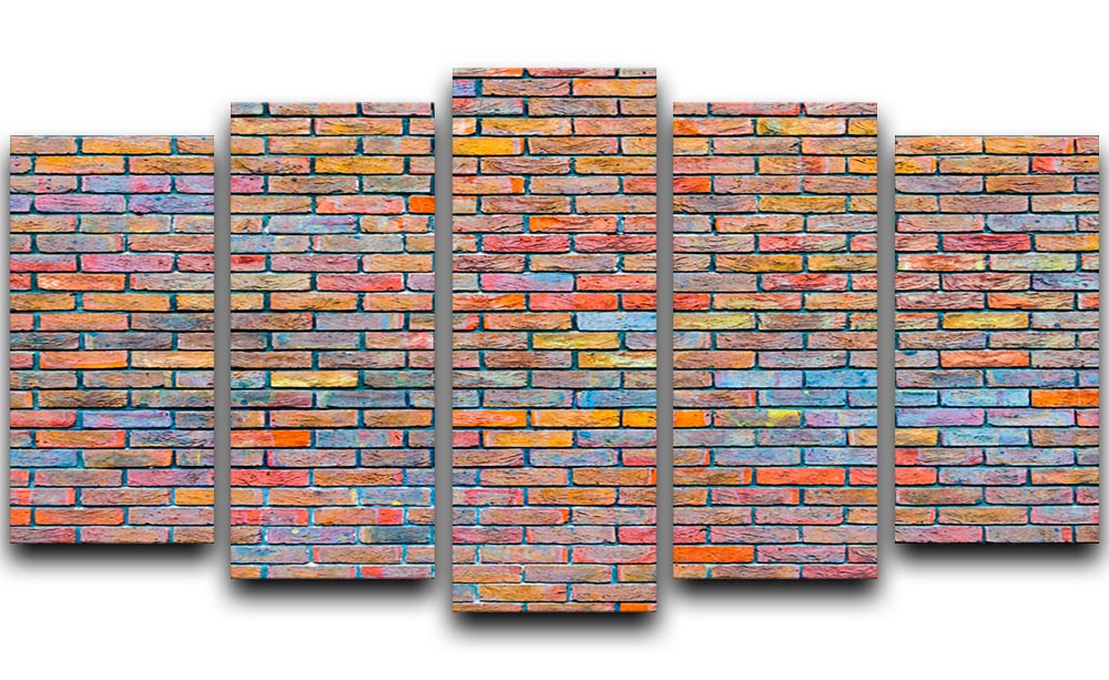 Colorful brick wall texture 5 Split Panel Canvas - Canvas Art Rocks - 1