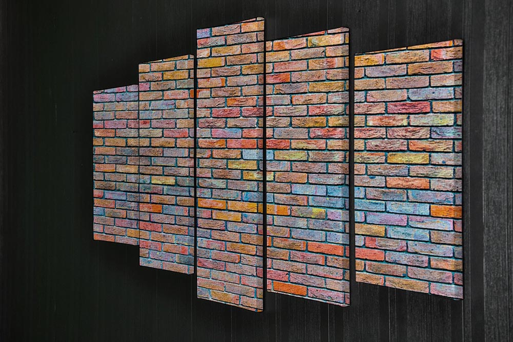 Colorful brick wall texture 5 Split Panel Canvas - Canvas Art Rocks - 2