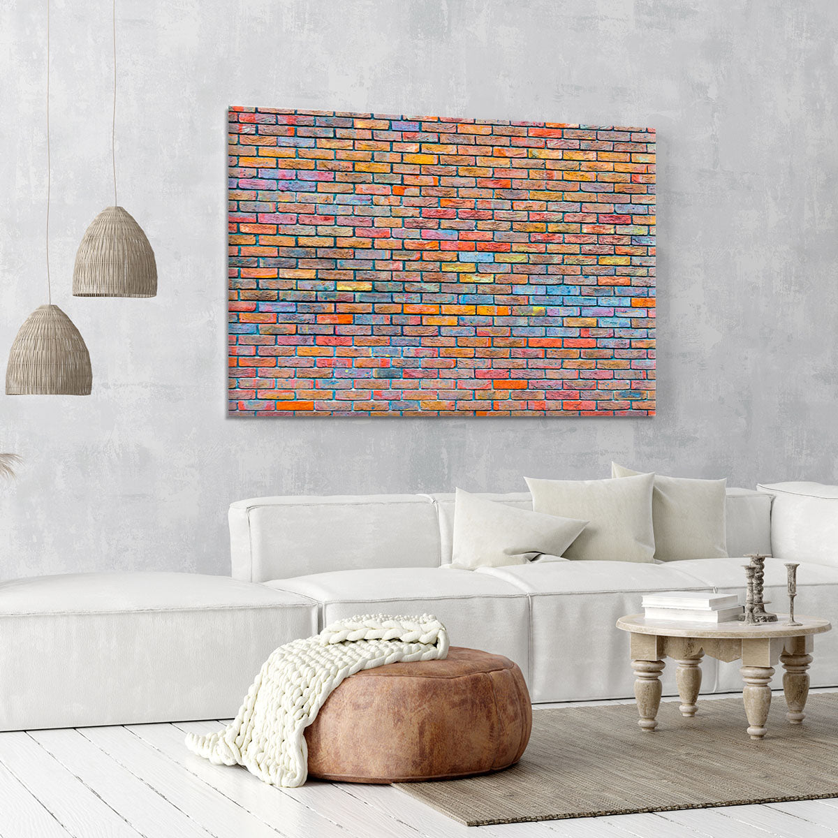 Colorful brick wall texture Canvas Print or Poster - Canvas Art Rocks - 6
