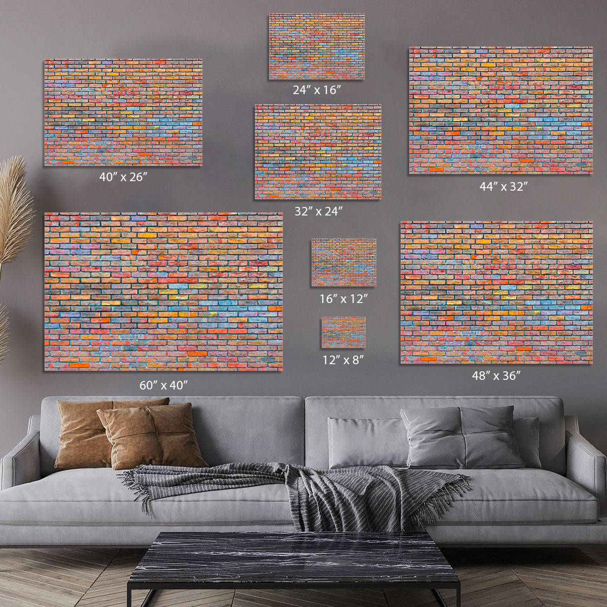 Colorful brick wall texture Canvas Print or Poster - Canvas Art Rocks - 7