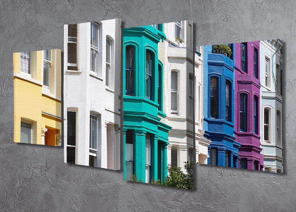 Colorful english houses 4 Split Panel Canvas  - Canvas Art Rocks - 2