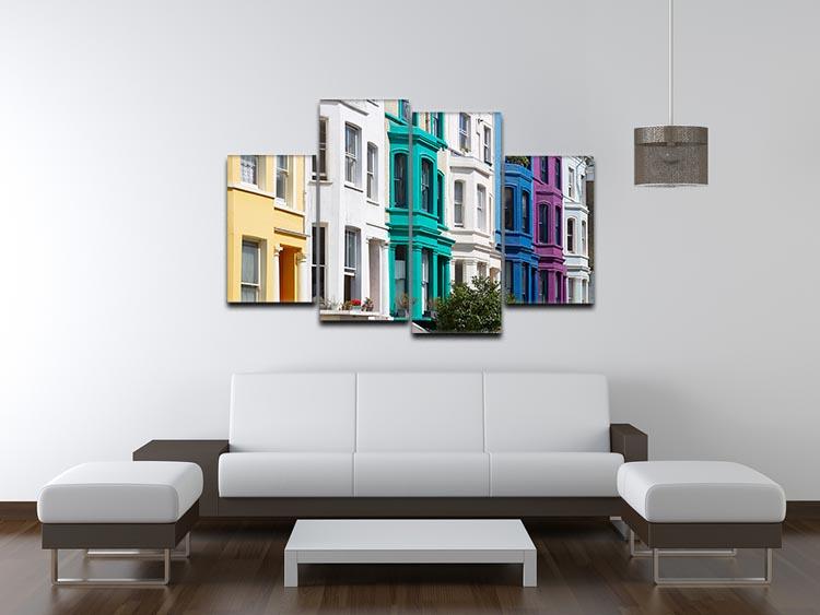 Colorful english houses 4 Split Panel Canvas  - Canvas Art Rocks - 3