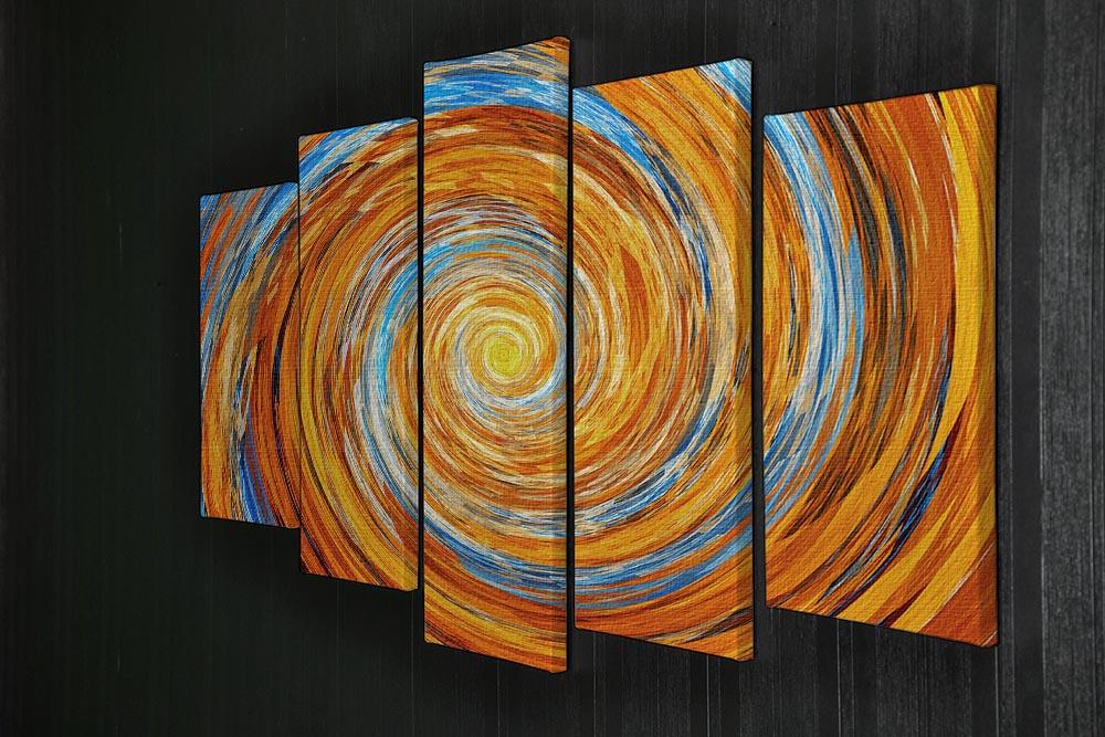 Colorful spiral fractal 5 Split Panel Canvas  - Canvas Art Rocks - 2