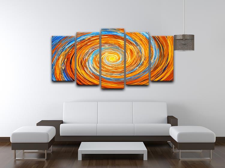 Colorful spiral fractal 5 Split Panel Canvas  - Canvas Art Rocks - 3