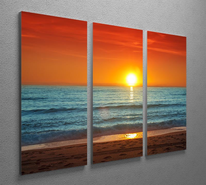 Colorful sunset over the sea 3 Split Panel Canvas Print - Canvas Art Rocks - 2