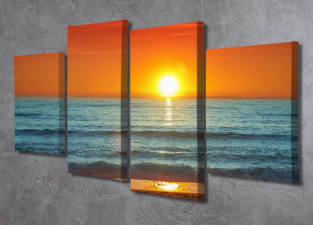 Colorful sunset over the sea 4 Split Panel Canvas - Canvas Art Rocks - 2