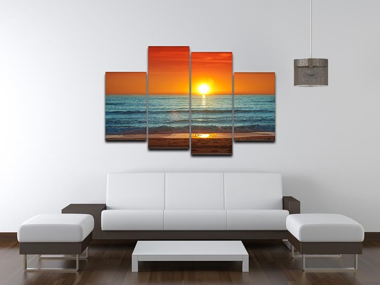 Colorful sunset over the sea 4 Split Panel Canvas - Canvas Art Rocks - 3