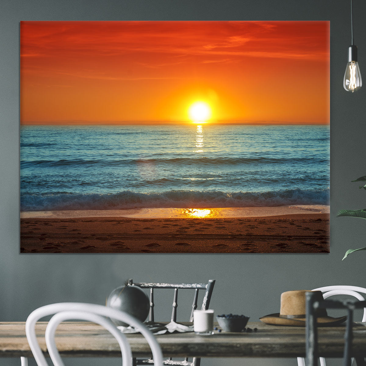 Colorful sunset over the sea Canvas Print or Poster - Canvas Art Rocks - 3