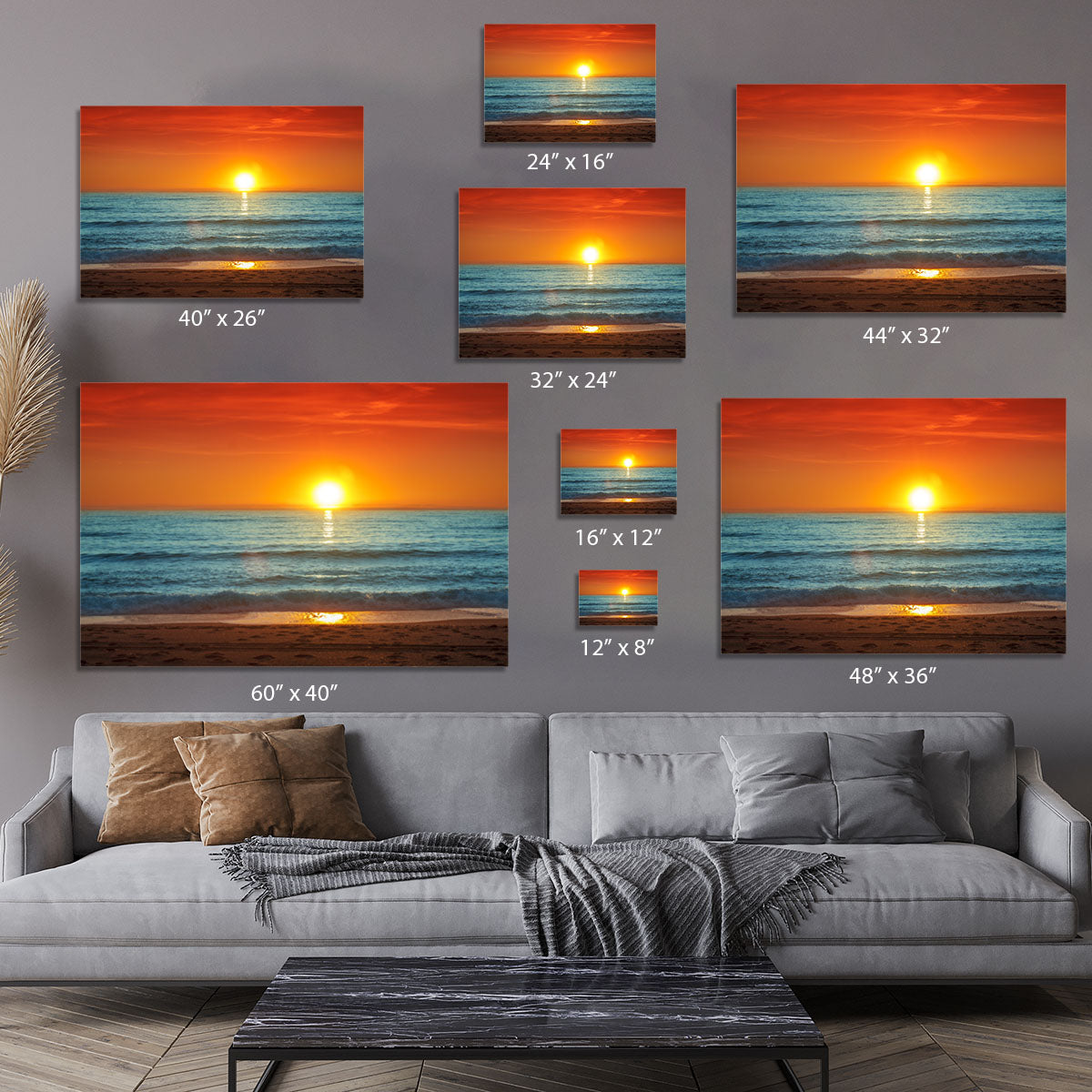 Colorful sunset over the sea Canvas Print or Poster - Canvas Art Rocks - 7