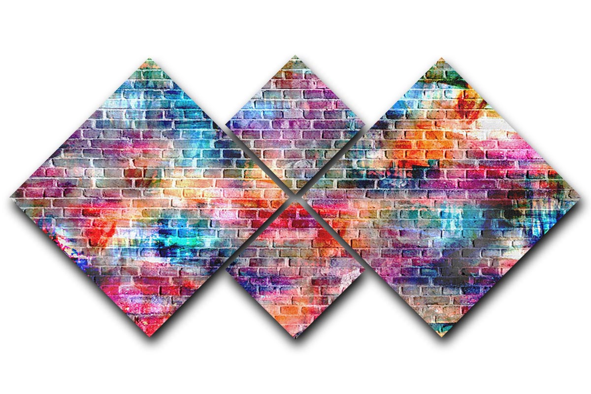 Colorful wall painting art 4 Square Multi Panel Canvas - Canvas Art Rocks - 1
