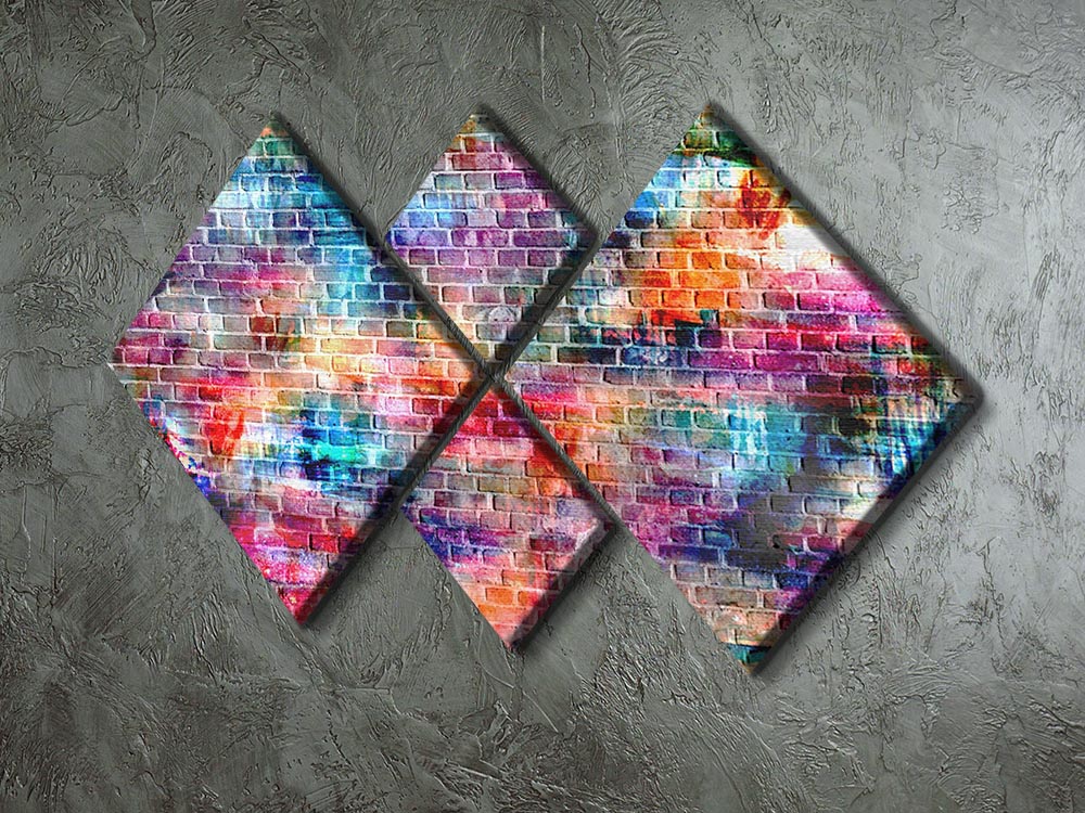 Colorful wall painting art 4 Square Multi Panel Canvas - Canvas Art Rocks - 2