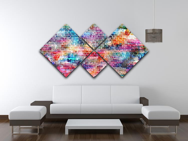 Colorful wall painting art 4 Square Multi Panel Canvas - Canvas Art Rocks - 3