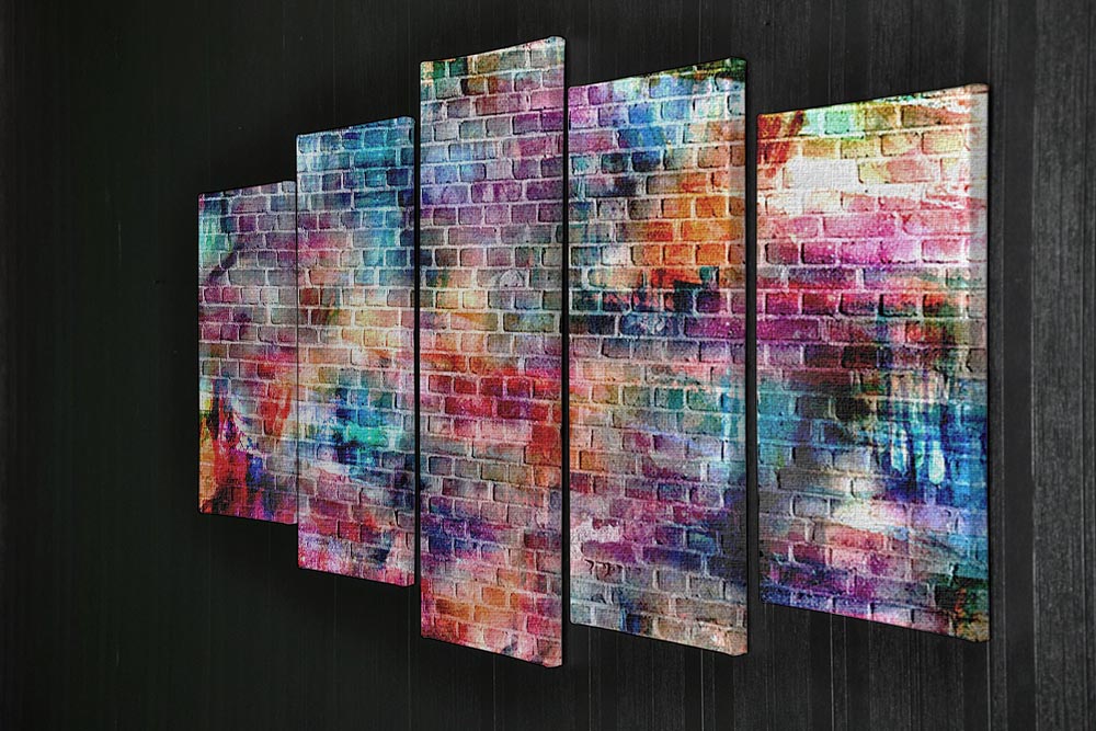 Colorful wall painting art 5 Split Panel Canvas - Canvas Art Rocks - 2