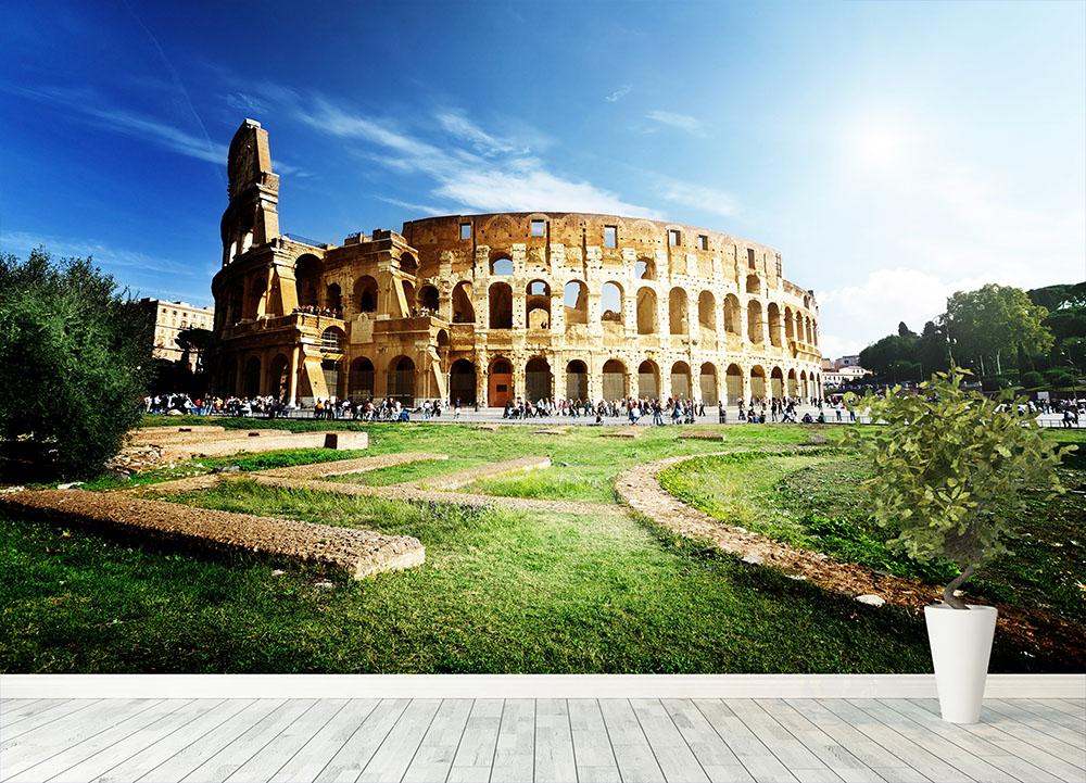 Colosseum Sunny Day in Rome Wall Mural Wallpaper - Canvas Art Rocks - 4
