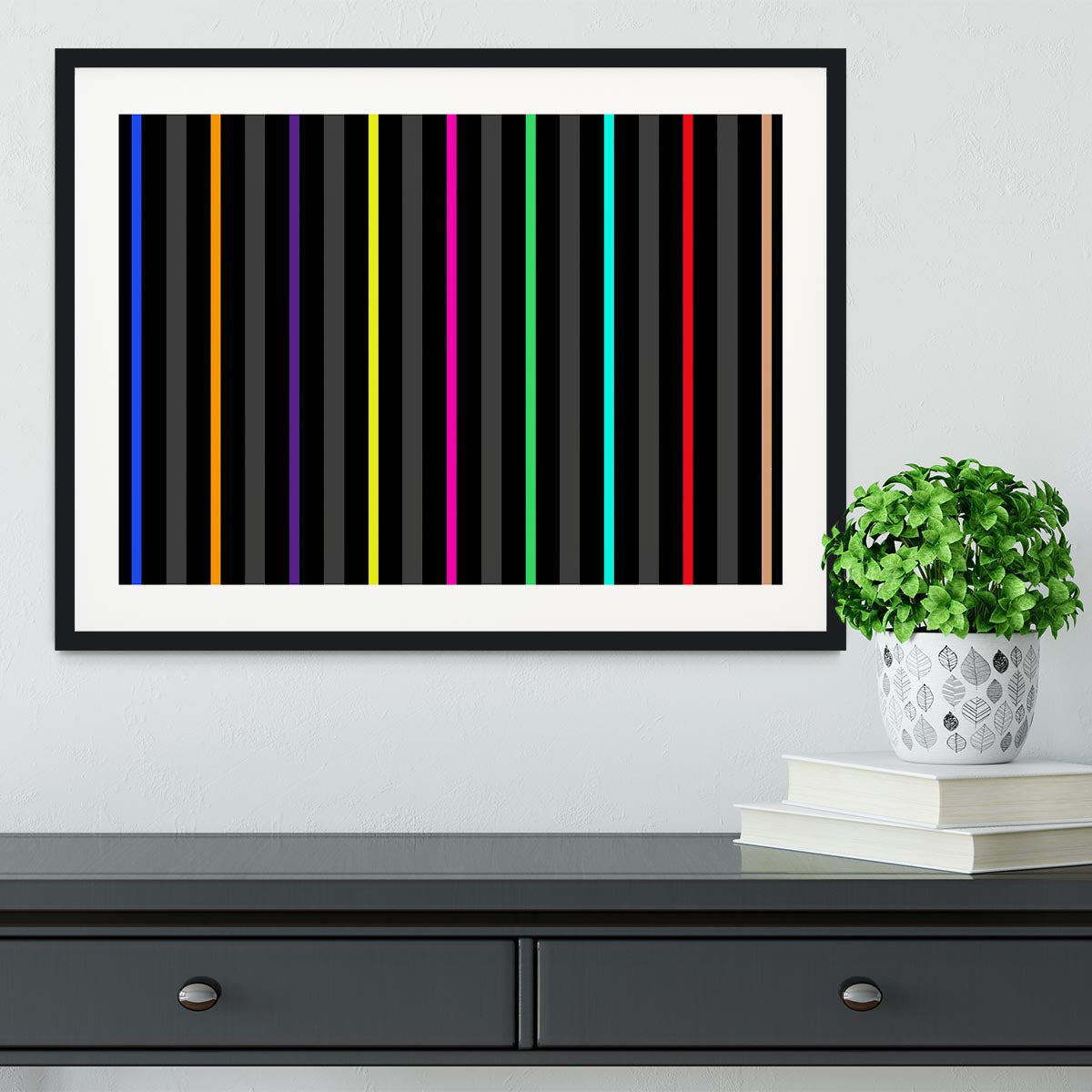Colour Bar Stripes Framed Print - Canvas Art Rocks - 1
