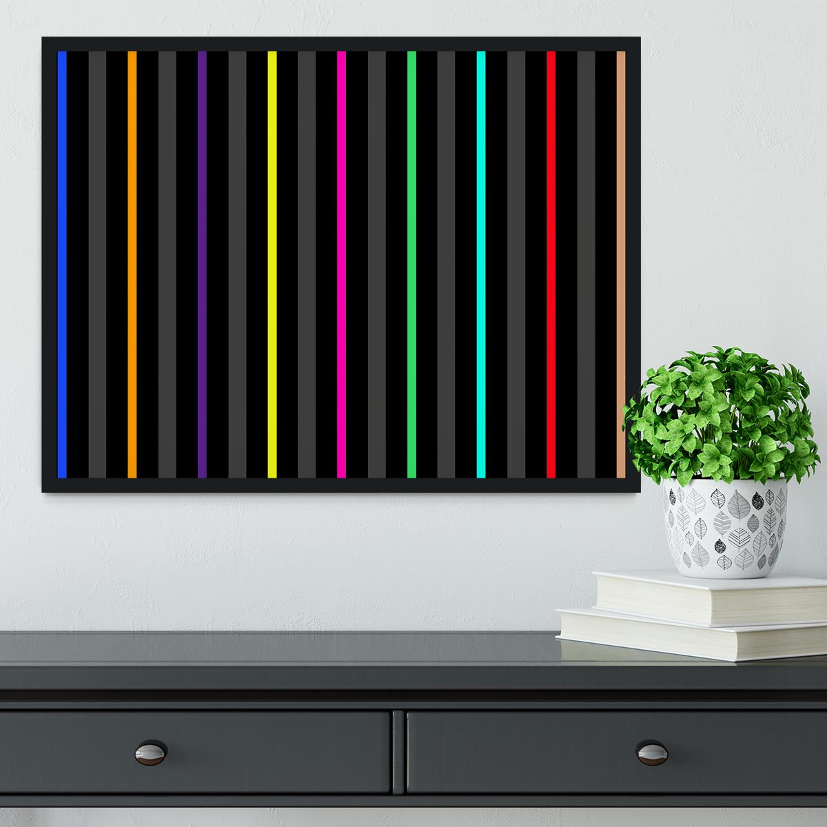 Colour Bar Stripes Framed Print - Canvas Art Rocks - 2