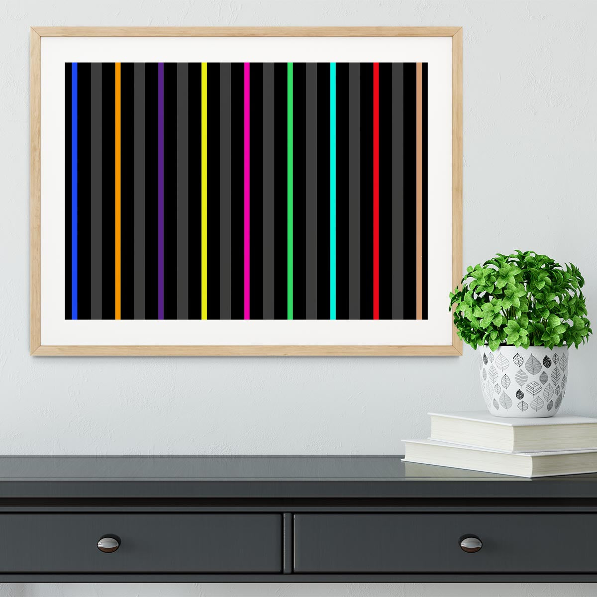 Colour Bar Stripes Framed Print - Canvas Art Rocks - 3